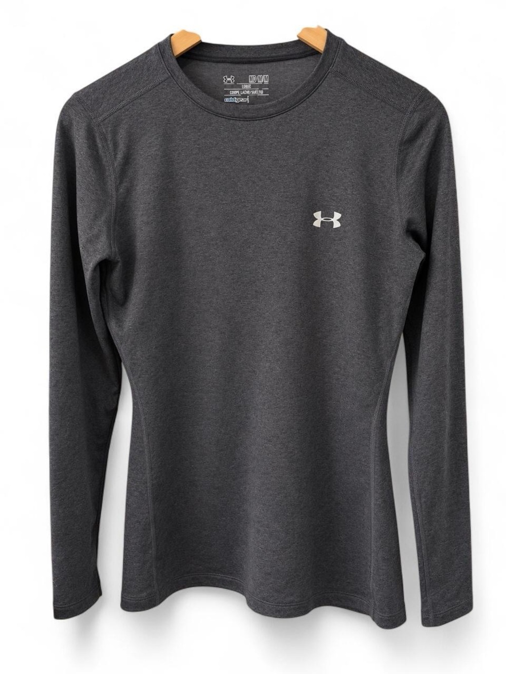 Women’s Under Armour Long Sleeve HeatGear Crew in Charcoal Gray
